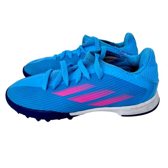 Adidas X Speedflow.3 Turf Football Shoes Youth Size 11 Blue Logo Low Top Lace Up - Picture 2 of 10
